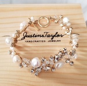 Justin & Taylor Pearl Rhinestone Bracelet